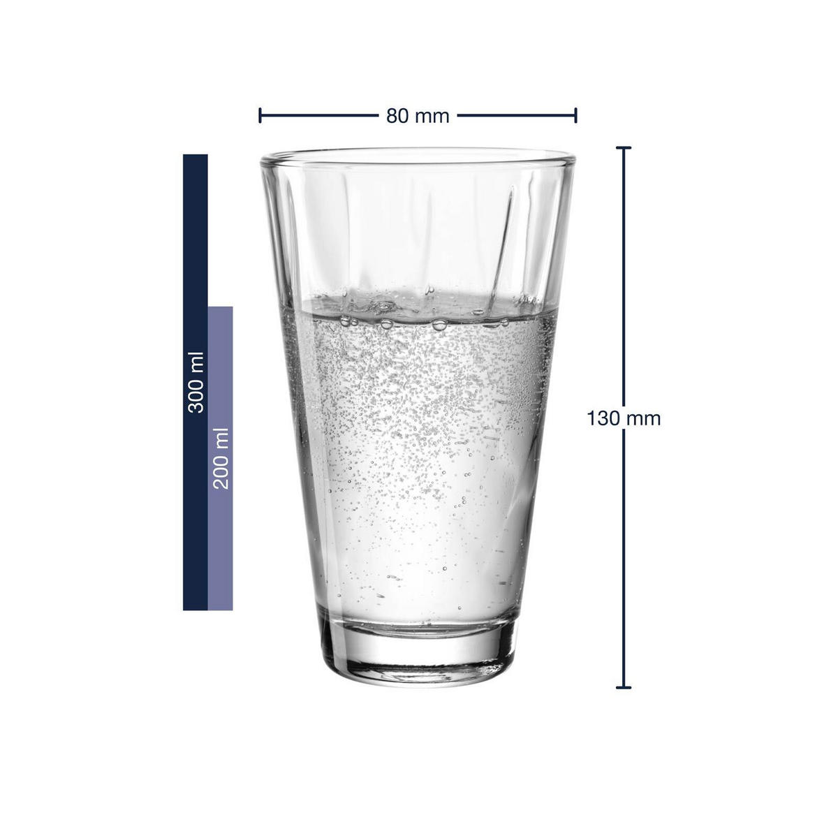 TRINKGLÄSER Twist transparent 300 ml 6er Set - Transparent, Glas (0.3L) - Leonardo Living