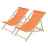 LIEGESTUHL 2er Set Orange - Orange, Holz (57.5/83/100cm) - ECD-Germany