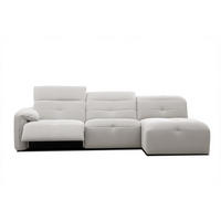 ECKSOFA TRENTO 4-Sitzer mit 1 Relaxfunktion, ecru - Ecru/Schwarz, Holzwerkstoff/Kunststoff (262/165cm) - Courtois Laville