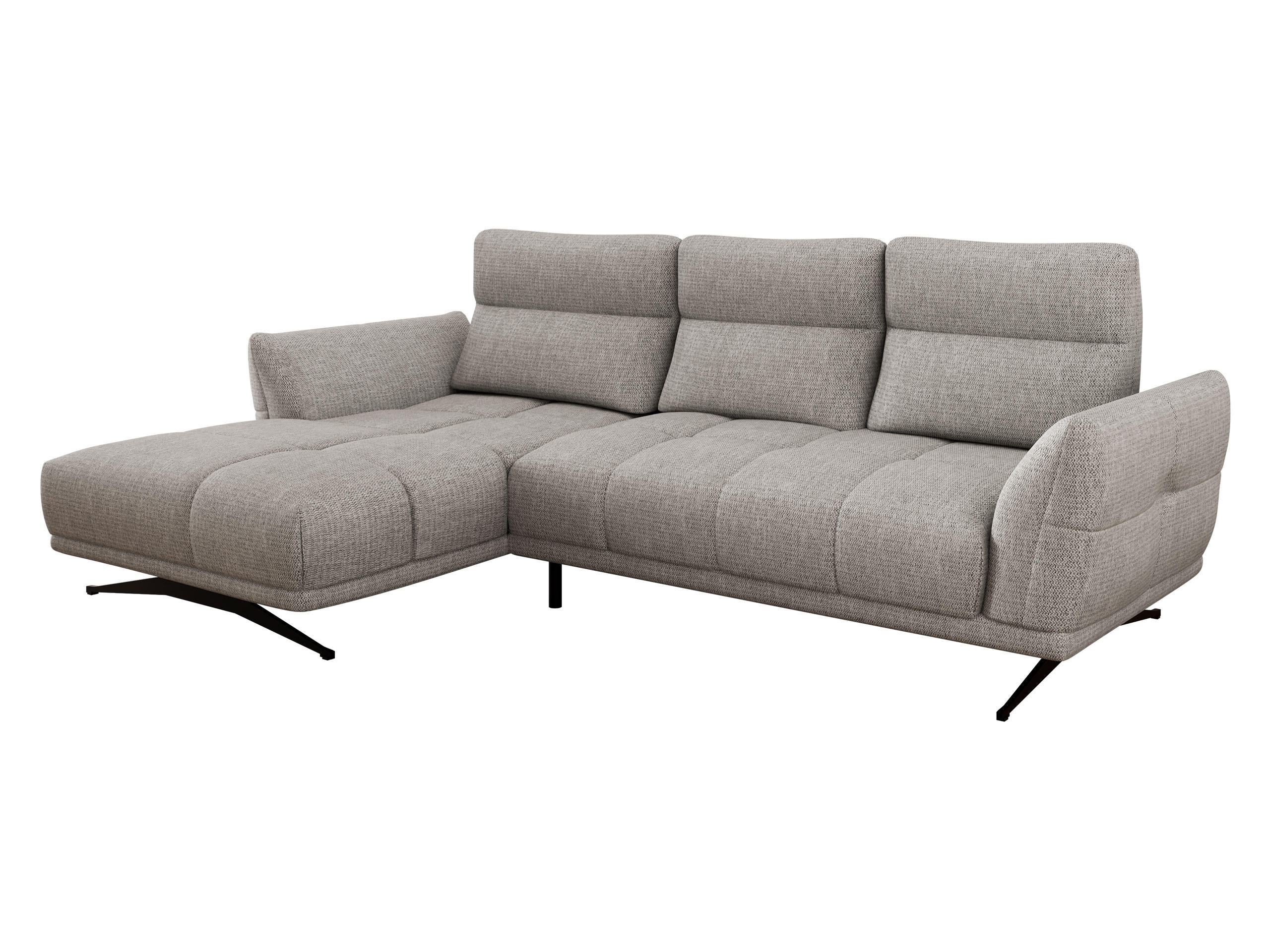 ECKSOFA Giovanni Z LCH, Seite: Links LC-2R - Hellbraun/Schwarz, Holz/Textil (298/195cm) - MIRJAN24