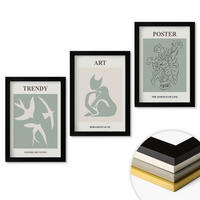WANDBILDER 3er-Set - 20x30 cm Schwarzer Rahmen - Matisses stilvolle Illustrationen - Schwarz, Kunststoff (20/30cm) - ArtPrintCave
