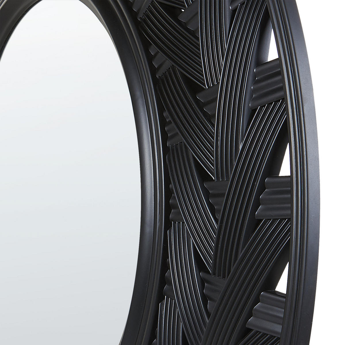 WANDSPIEGEL schwarz rund 60 cm Tierga - Schwarz, Kunststoff (60/60/6cm) - Beliani