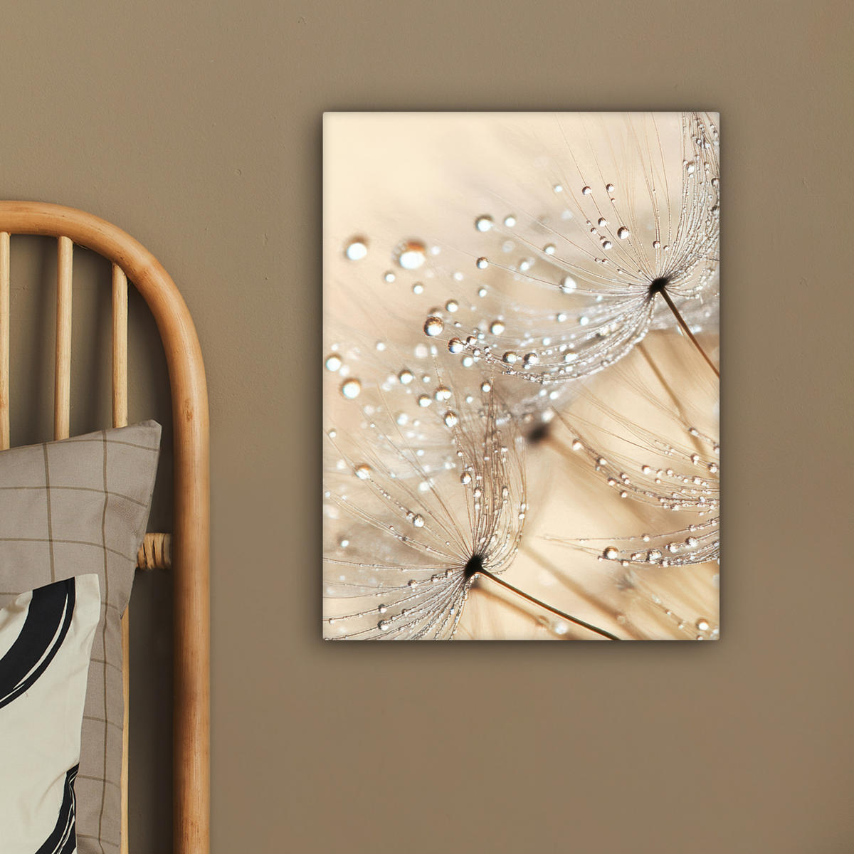 LEINWANDBILD Löwenzahn - Abstrakt - Natur - Beige 30x40 cm - Braun, Textil (30/40cm) - MuchoWow