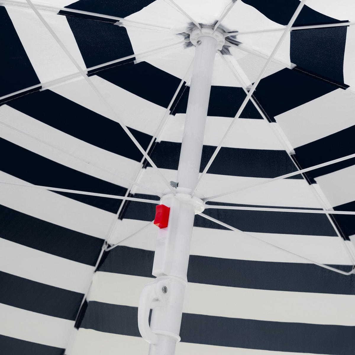STRANDSCHIRM 200 cm, Höhenverstellbar - Weiß/Dunkelblau, Textil (200/200cm) - Outtec