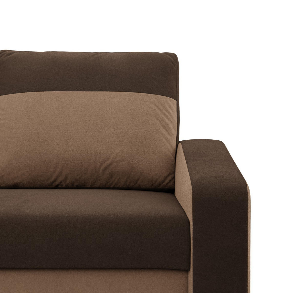 SOFA 3-SITZER MIT SCHLAFFUNKTION ORION, Dunkelbraun + Braun - Braun, Textil (220/85/92cm)