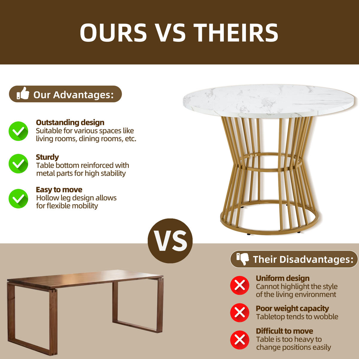 KÜCHENTISCH Weiß mit Metallbeinen – Marmoroptik, stabiler Rahmen, moderner Esstisch, Frühstückstisch für Küche & Restaurant, Weiß - Weiß, Holzwerkstoff (90/75.5/18.5cm) - Ej. Life