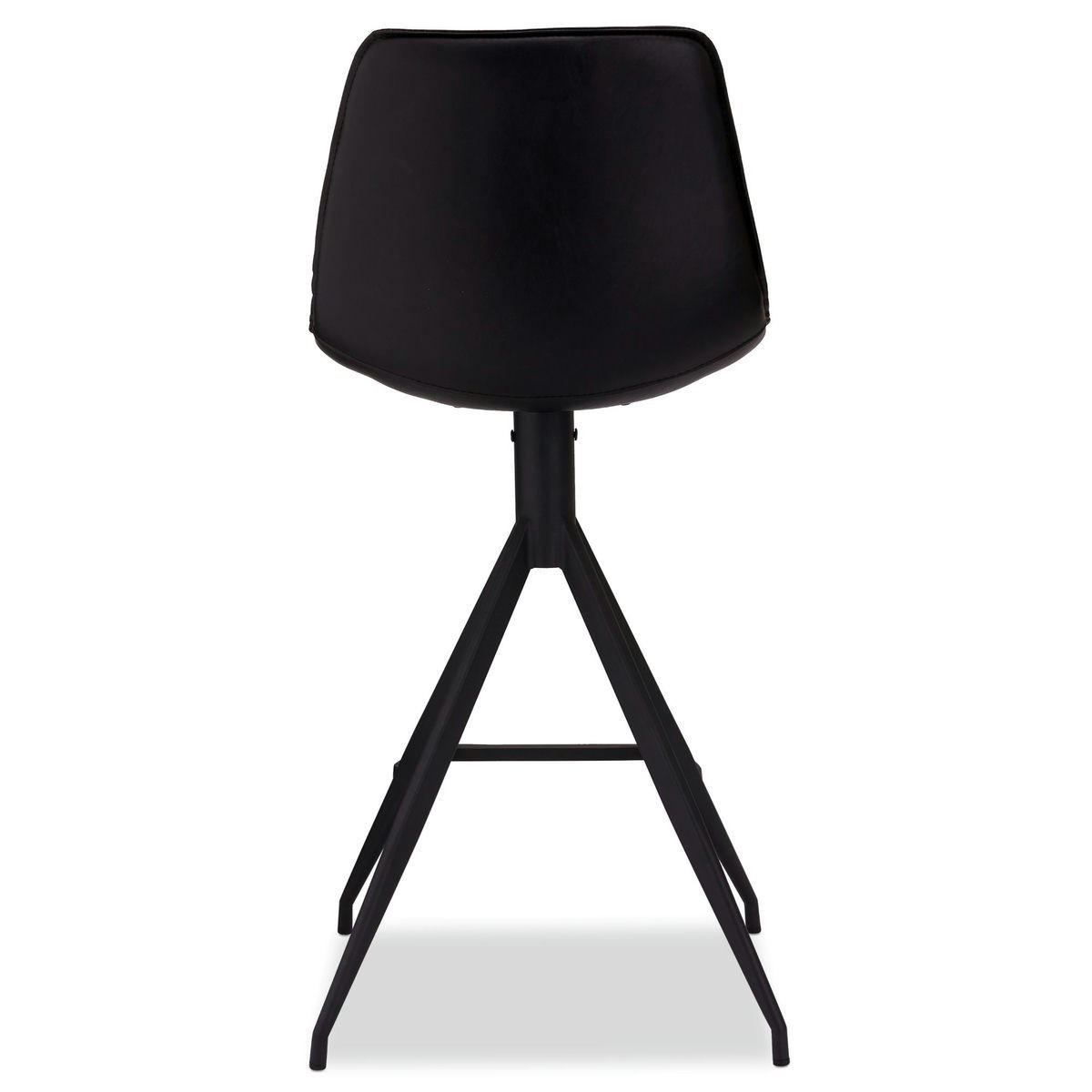 BARHOCKER-SET 2 Stück in Kunstleder - Schwarz, Textil/Metall (48/98/57cm) - Furnhouse