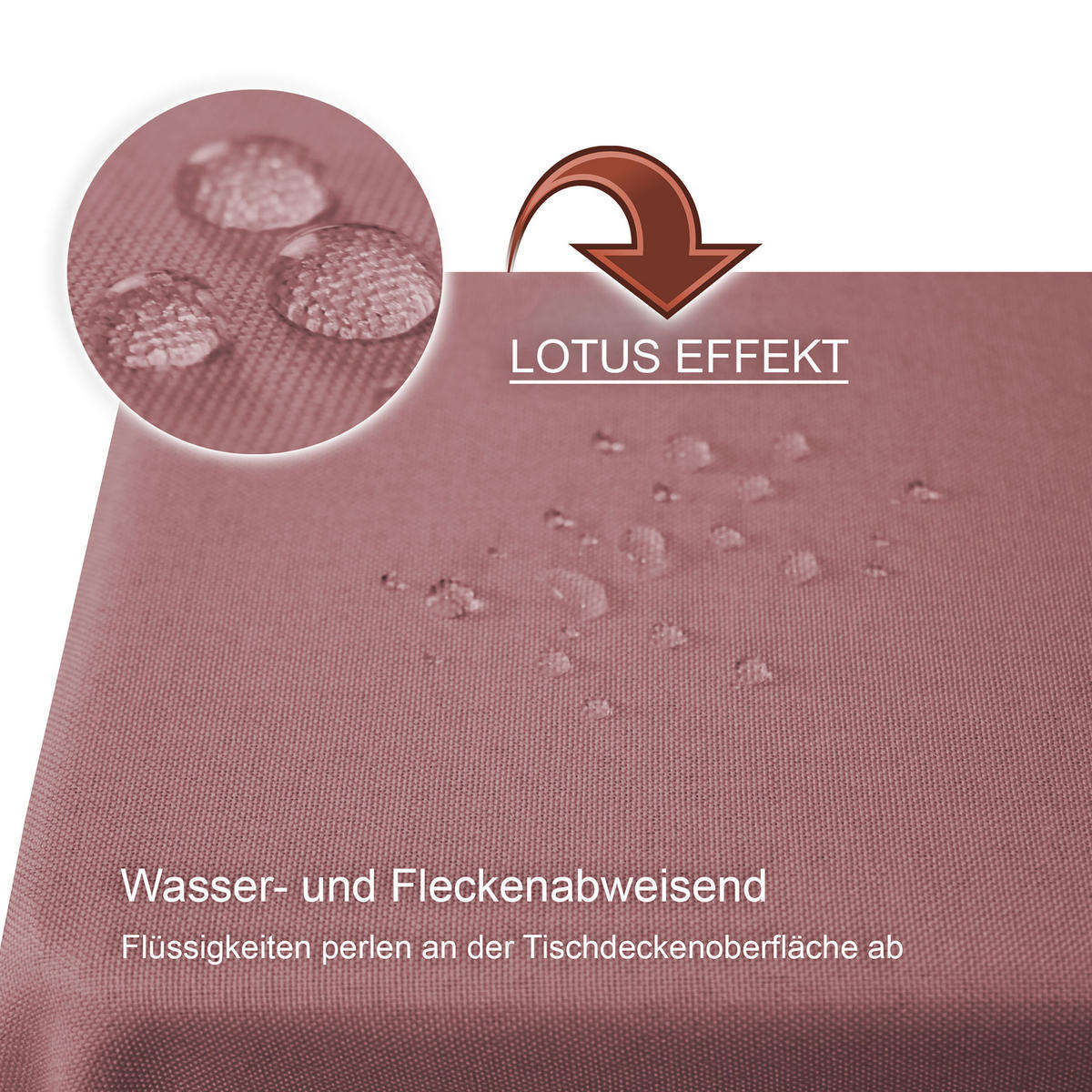 TISCHDECKE Leinenoptik 110/220 cm eckig Altrosa - Altrosa, Textil (110/220cm) - TiborTex