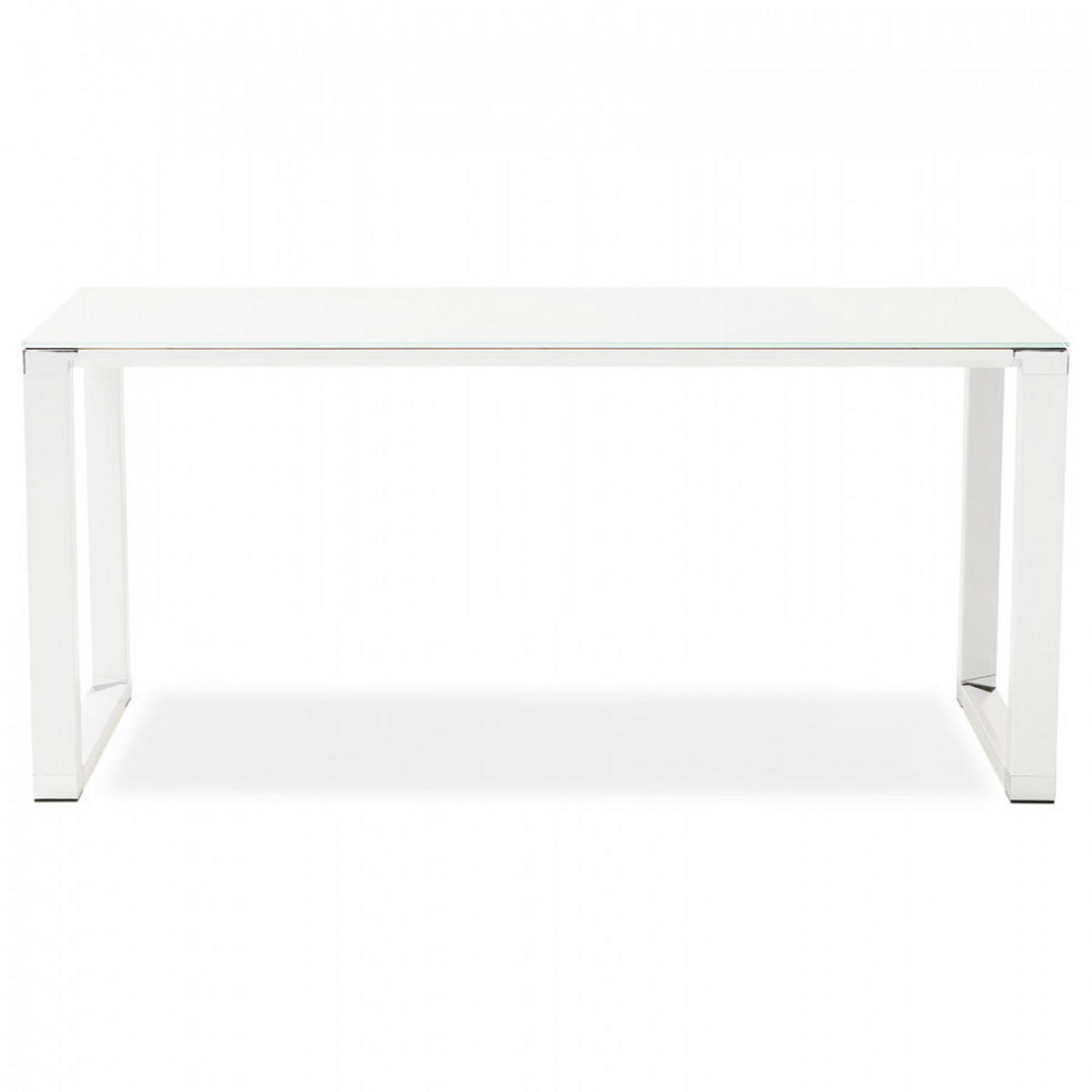 SCHREIBTISCH Weiß 160x80x73 cm - Weiß, Glas/Metall (160/80/73cm) - AlterEgo