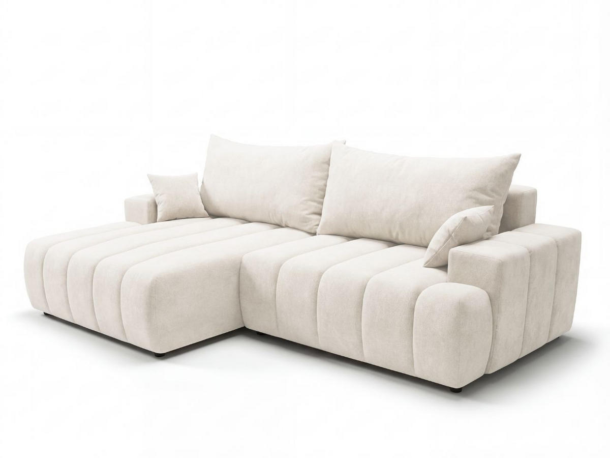 ECKSOFA Caleo Creme Links - Creme, Holz/Textil (270/170cm) - Graingold