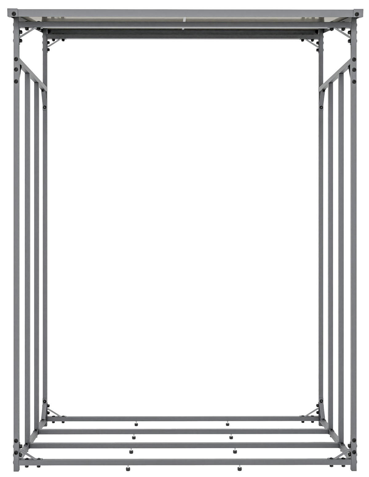 KAMINHOLZREGAL 130/70/185 cm Metall anthrazit - Anthrazit/Schwarz, Metall (130/185/70cm) - CLP