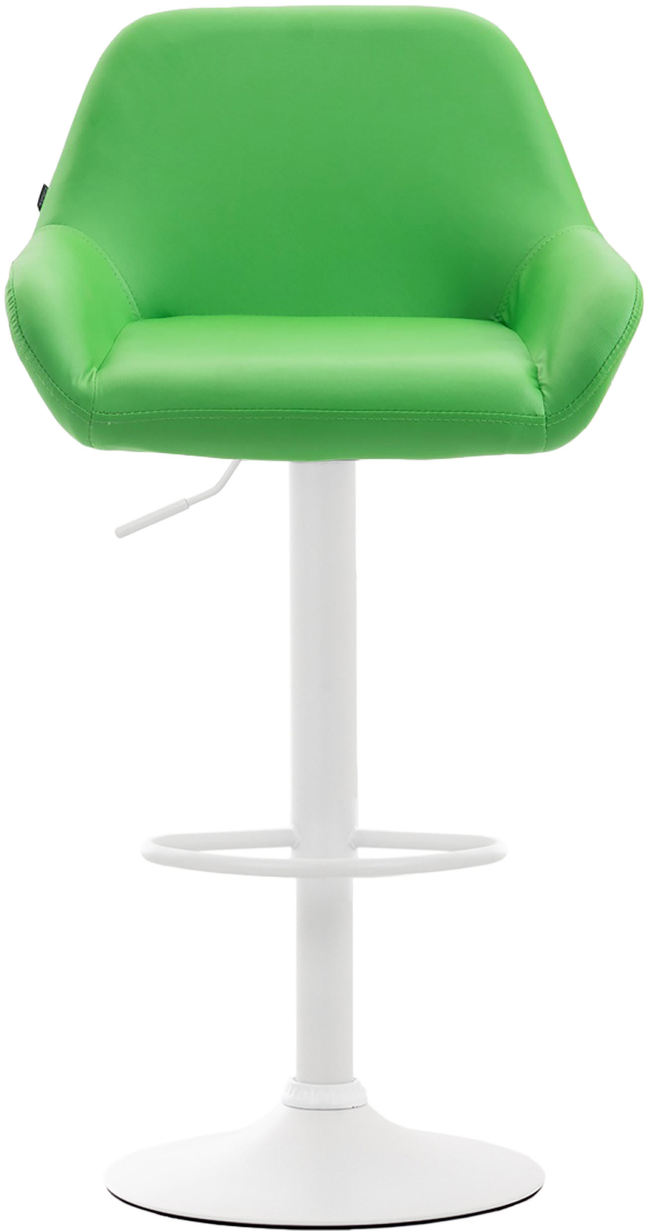 BARHOCKER DUBLIN Grün Kunstleder Weiß - Grün, Leder/Metall (51/89/52cm) - DELUKE