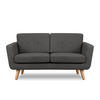 2-SITZER-SOFA TAGIO II mit Armlehnen, Graphit/Braun - Graphitfarben, Textil (88/80/153cm) - KONSIMO®