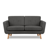 2-SITZER-SOFA TAGIO II mit Armlehnen, Graphit/Braun - Graphitfarben, Textil (88/80/153cm) - KONSIMO®