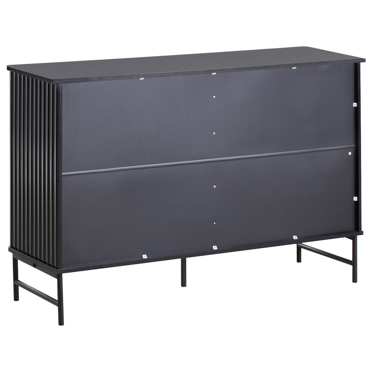 KOMODA s 6 zásuvkami Černá Glastonbury - černá, kompozitní dřevo (120/80/40cm) - Beliani