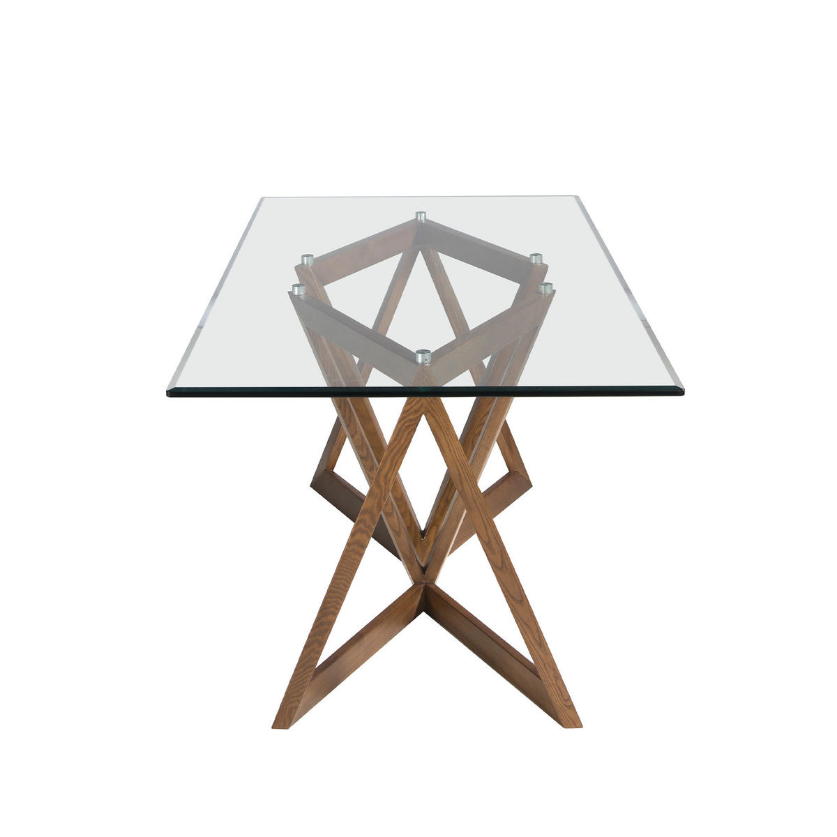 ESSTISCH Glas Walnuss 180/90/75 cm - Transparent/Walnussfarben, Holz (90/180/75cm) - ANGEL CERDA