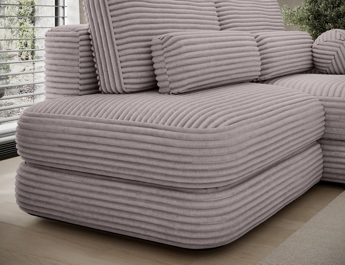 ECKSOFA RIPELI L-Form mit Schlaffunktion & Bettkasten – Modernes 3-Sitzer Sofa, Wellenfederung, 217 × 175 cm - Hellgrau/Schwarz, Kunststoff (175/217cm) - Wohnideebilder