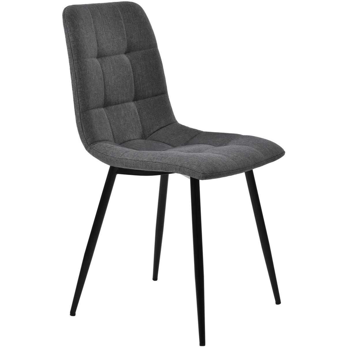 ESSZIMMERSTUHL 4er-Set ergonomisch 44 x 41 x 86 cm Leinen Gray - Grau, Metall (44/86/46cm) - Meubliv