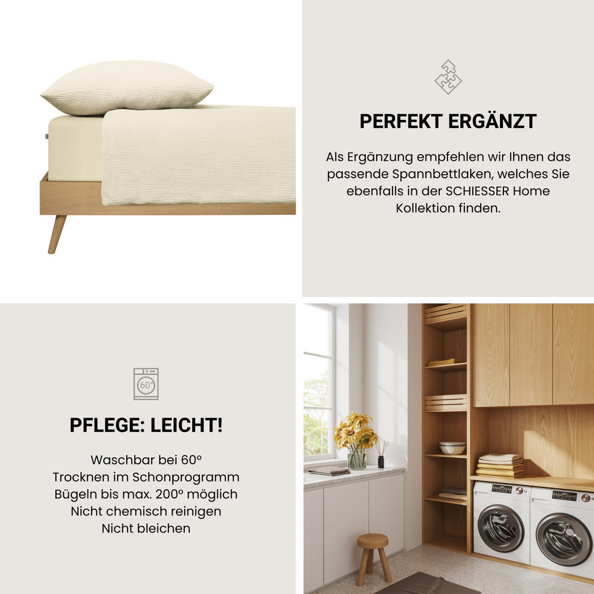 SPANNBETTLAKEN Jessi - Edeljersey - 100 x 200 cm - Creme - Creme, Textil (100/200cm) - SCHIESSER