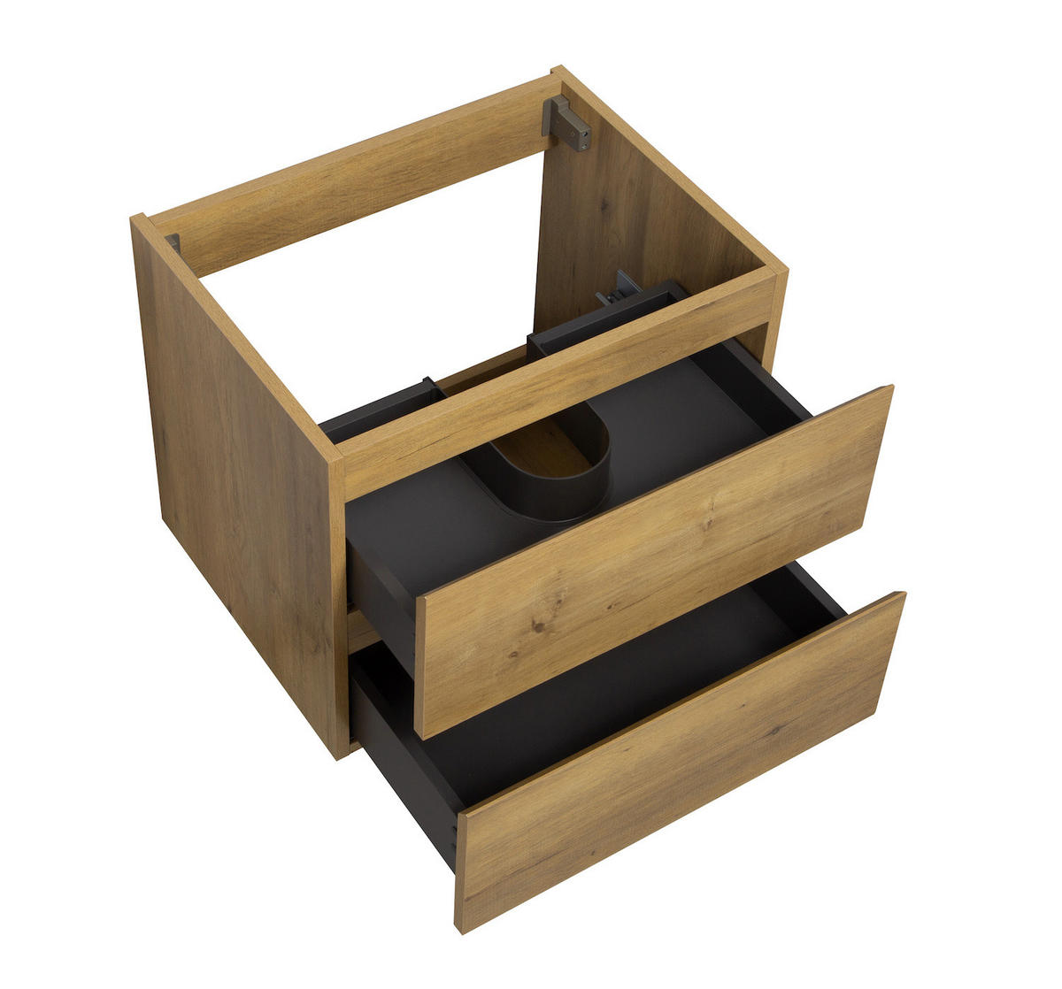 WASCHBECKENUNTERSCHRANK Angela 2 Schubladen Eiche - 60 x 48 x 50 cm - Eichefarben, Holz (60/50/48cm) - Badplaats