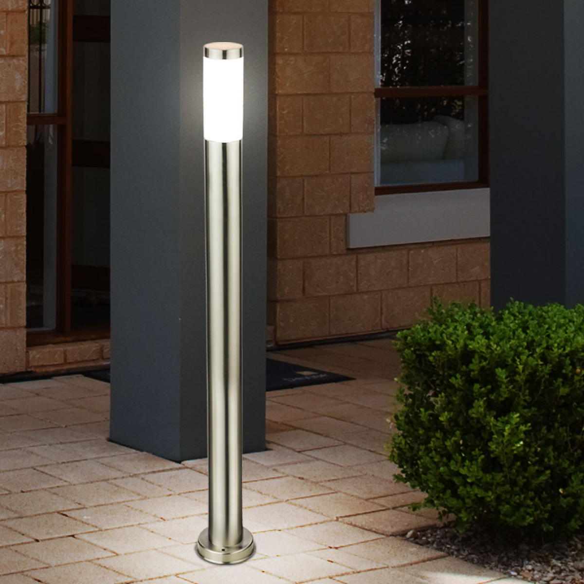 LED WEGELEUCHTE Edelstahl Silber - Silberfarben, Metall (12.7/12.7/110cm) - Globo Lighting