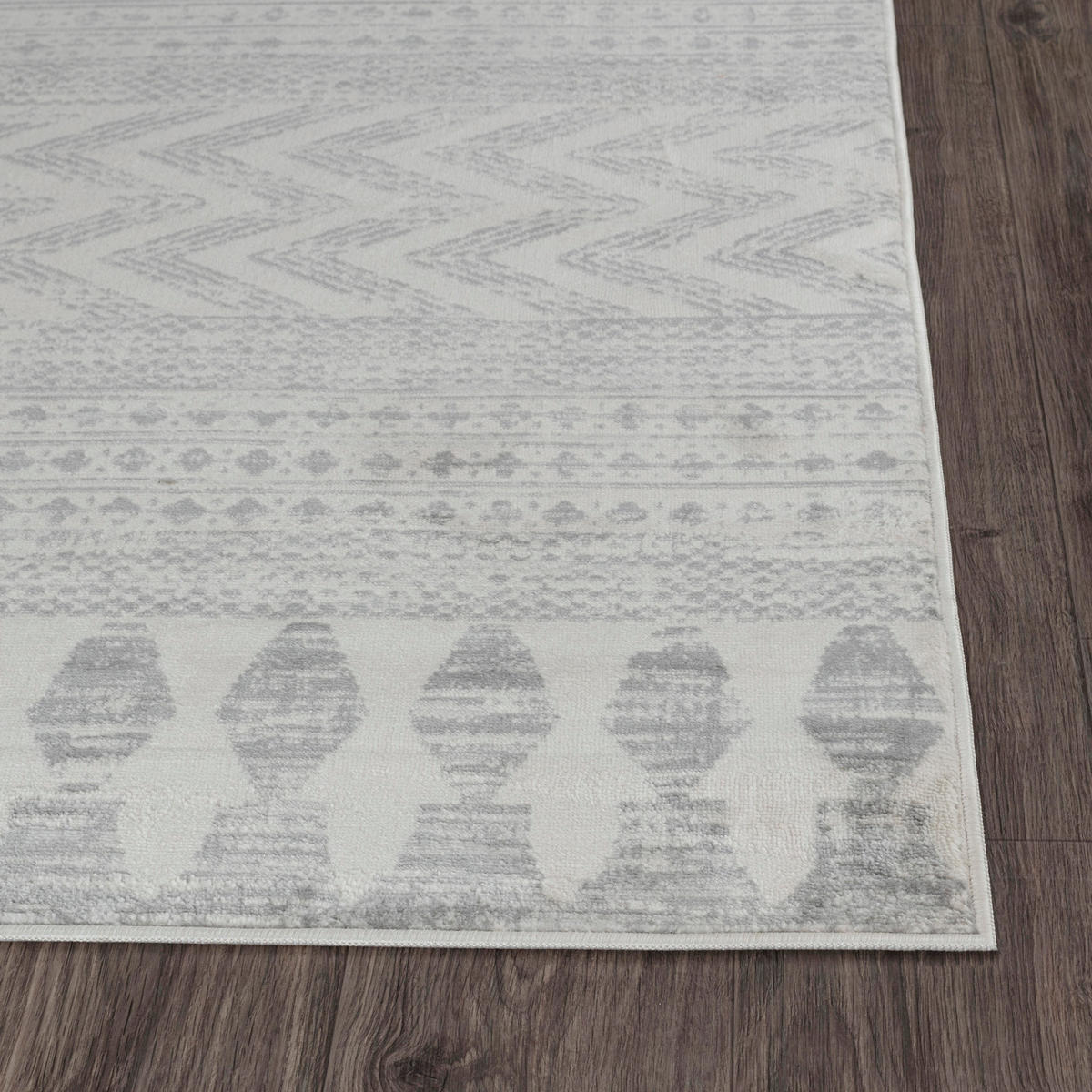KURZFLORTEPPICH 120x170 cm Weiß - Grau, Naturmaterialien/Textil (140/200cm) - LIVABLISS