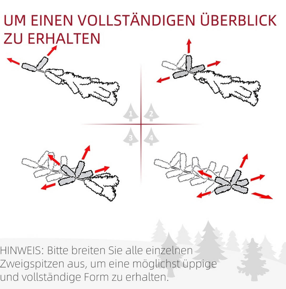 WEIHNACHTSBÄUME 55/55/180 cm weiß-grün aus Kunststoff ohne Beleuchtung - Weiß, Kunststoff (180cm) - OKWISH