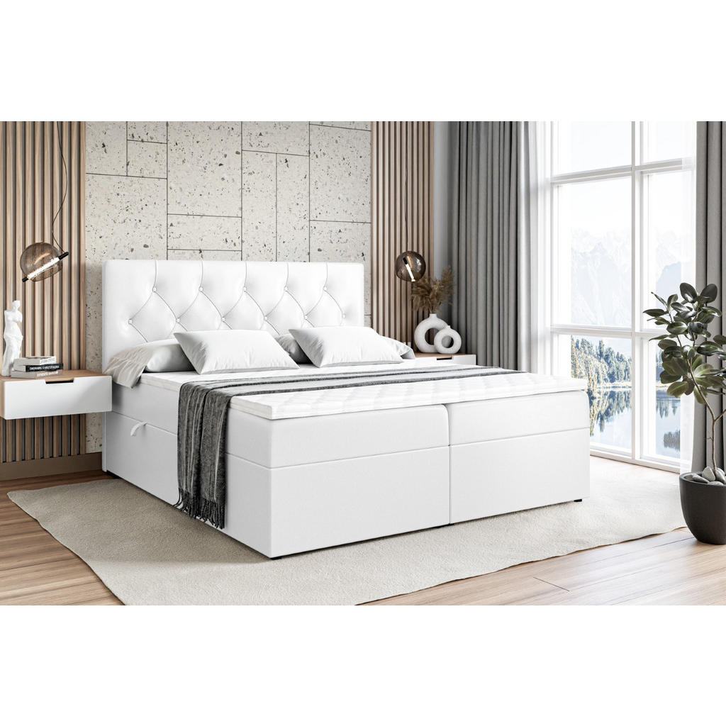 Thumbnail - Altdecor Boxbett, Schwarz Hochglanz, Holzwerkstoff, Höhe ca. 20 cm, 180x200 cm, Schlafzimmer, Betten, Boxspringbetten