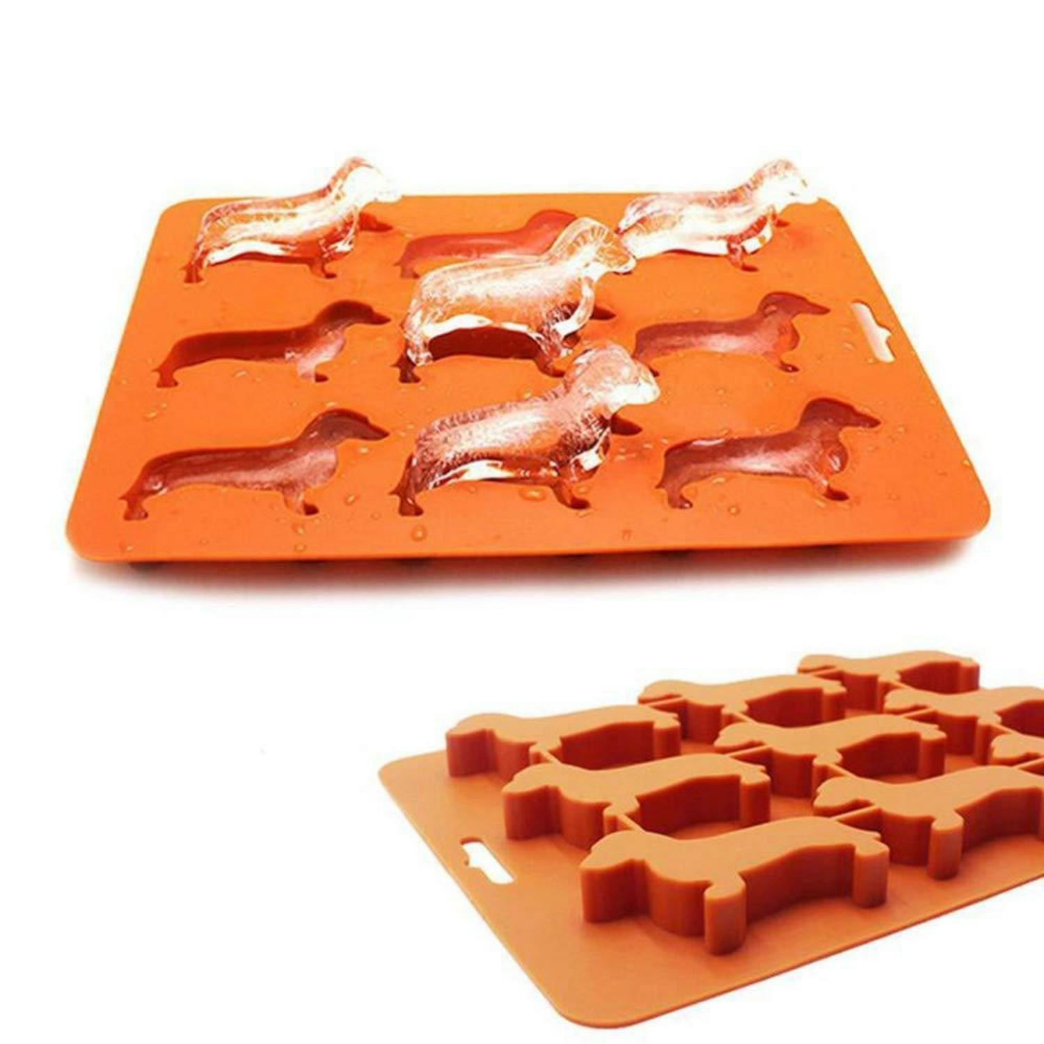 EISWÜRFELFORM 9 Stück Dackel Silikon Orange - Orange, Kunststoff (14/2/21.8cm)