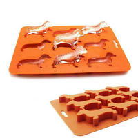 EISWÜRFELFORM 9 Stück Dackel Silikon Orange - Orange, Kunststoff (14/2/21.8cm)