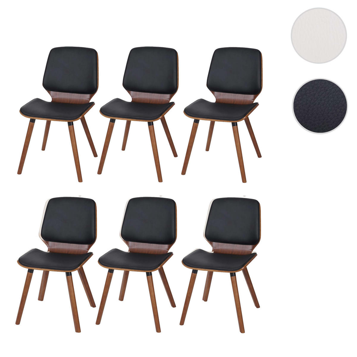 ESSZIMMERSTUHL Schwarz 6er-Set - Schwarz, Textil (48/85/60cm) - MCW