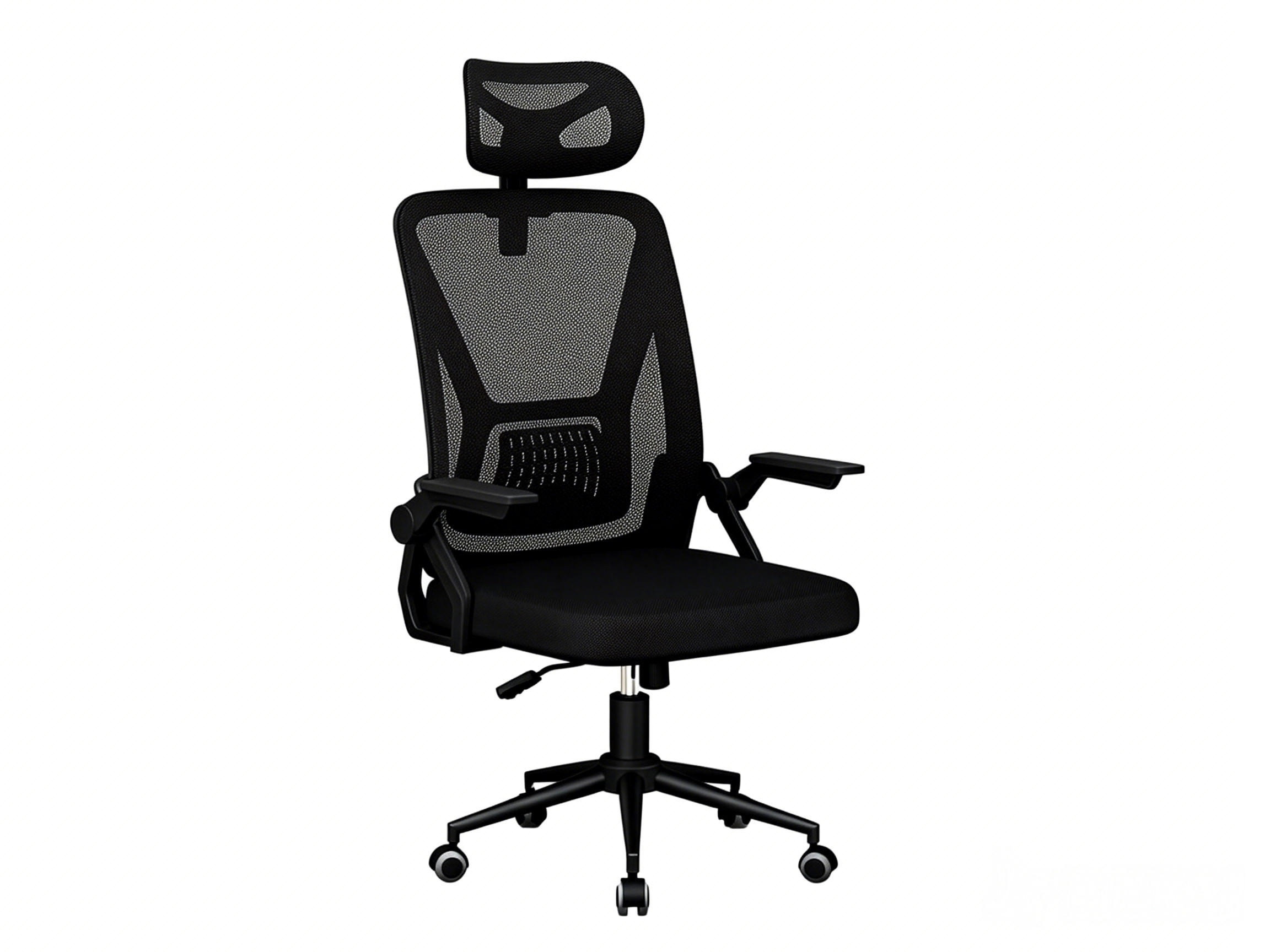 DREHSTUHL Webstoff Schwarz ergonomisch klappbare Armlehnen - Schwarz, Kunststoff (24/48/53cm) - Rattrix