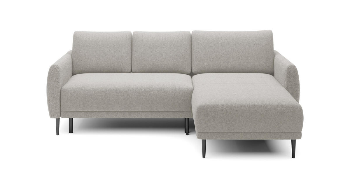 ECKSOFA Bono – Stilvolles Sofa mit Schlaffunktion, Robuste Holzfüße, Elegante Armlehnen, Tiefe Sitzfläche 226x164x88 cm – Rechte, Beige - Beige, Holz/Textil (226/164cm) - DomoHome