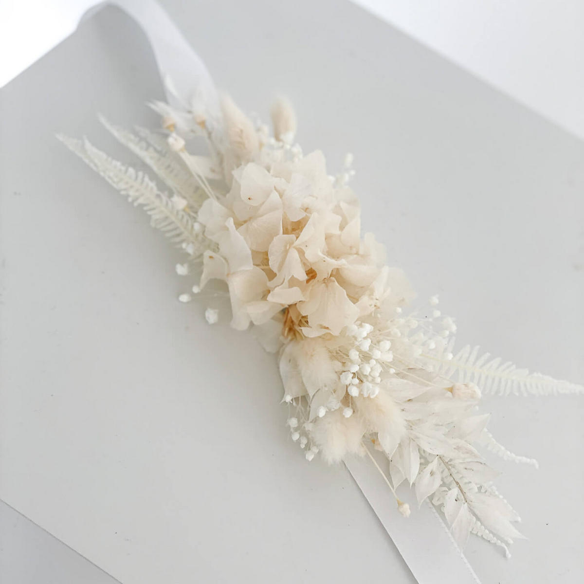 HUTBAND Trockenblumen weiß Hortensie - weiß - Weiß, Naturmaterialien (15cm) - Lykke & You