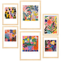 POSTER Set Mit 6 Farben & Formen Von Matisse A3 & A4 Rahmen Aus Hellem Holz - Beige, Papier (29/3cm) - Nacnic