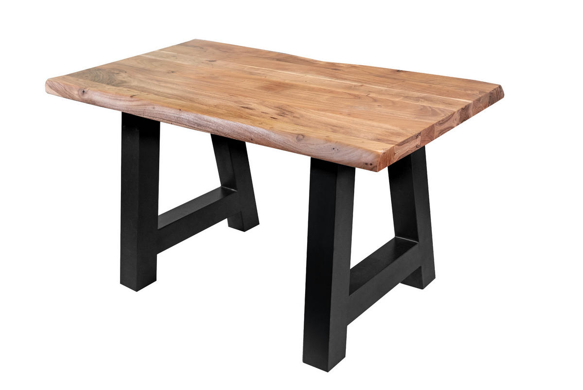 ESSTISCH CALI - Beige/Schwarz, Holz/Metall (80/120/77cm) - SAM