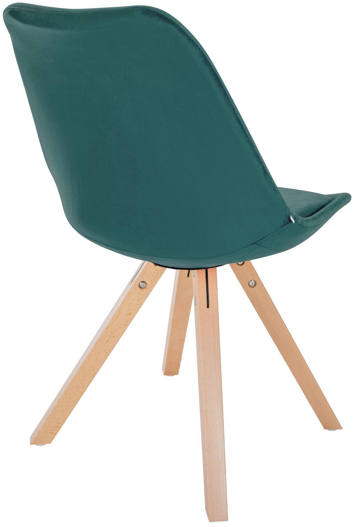 STUHL Samt grün - Naturfarben/Grün, Holz/Textil (48/81/54cm) - CLP