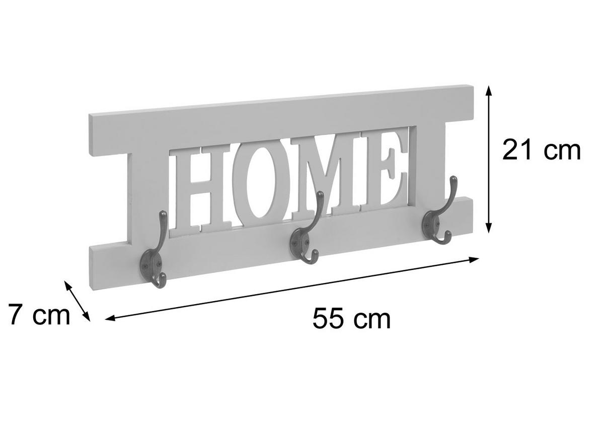 WANDGARDEROBE HOME SHABBY-LOOK Braun - Braun, Holz (55/21/7cm) - Jamb