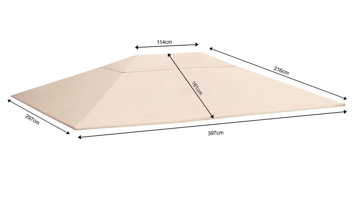 ERSATZDACH Antikpavillon 3x4m Sand - Bordeaux, Textil (297/1/397cm) - QUICK STAR