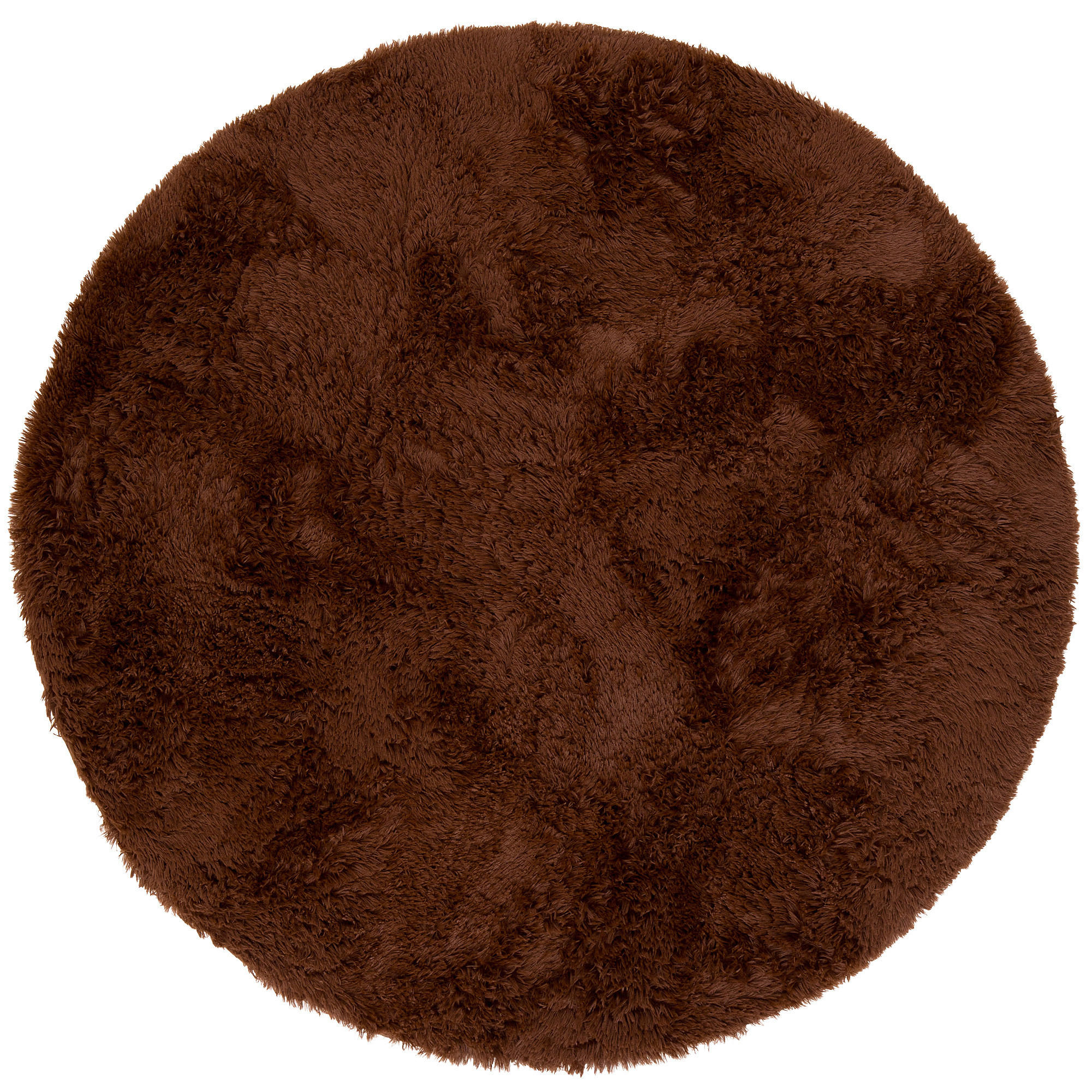 HOCHFLOR SHAGGY TEPPICH FLUFFY RUND - Dunkelbraun, Textil (160/160cm) - Pergamon