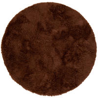 HOCHFLOR SHAGGY TEPPICH FLUFFY RUND - Dunkelbraun, Textil (120/120cm) - Pergamon