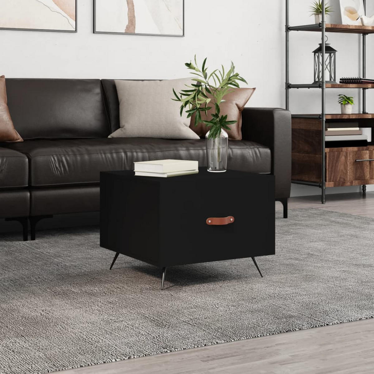 COUCHTISCH Schwarz 50x50x40 cm Holzwerkstoff - Schwarz, Holzwerkstoff (50/50/40cm) - furnicato