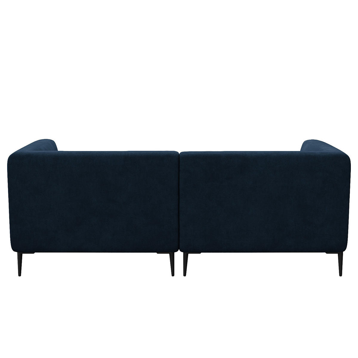1,5-SITZER ECKSOFA mit Longchair - Schwarz/Dunkelblau, Textil/Metall (211/148cm) - home24