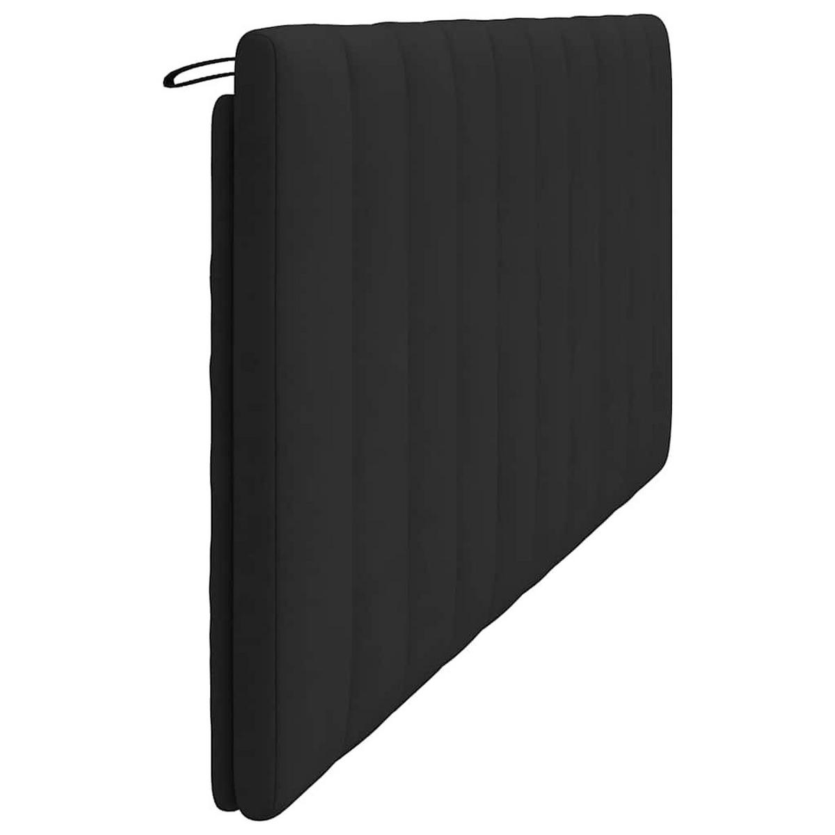 KOPFTEIL-KISSEN Schwarz 200 Cm Samt - Schwarz, Naturmaterialen - vidaXL