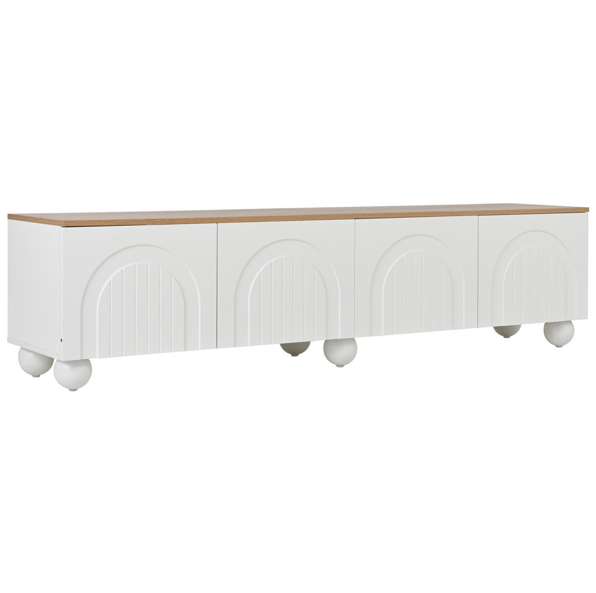TV-ELEMENT mit 4 Türen 180 x 40 x 45 cm Weiß Holzoptik - Weiß, Holzwerkstoff (40/45/180cm) - Beauniv