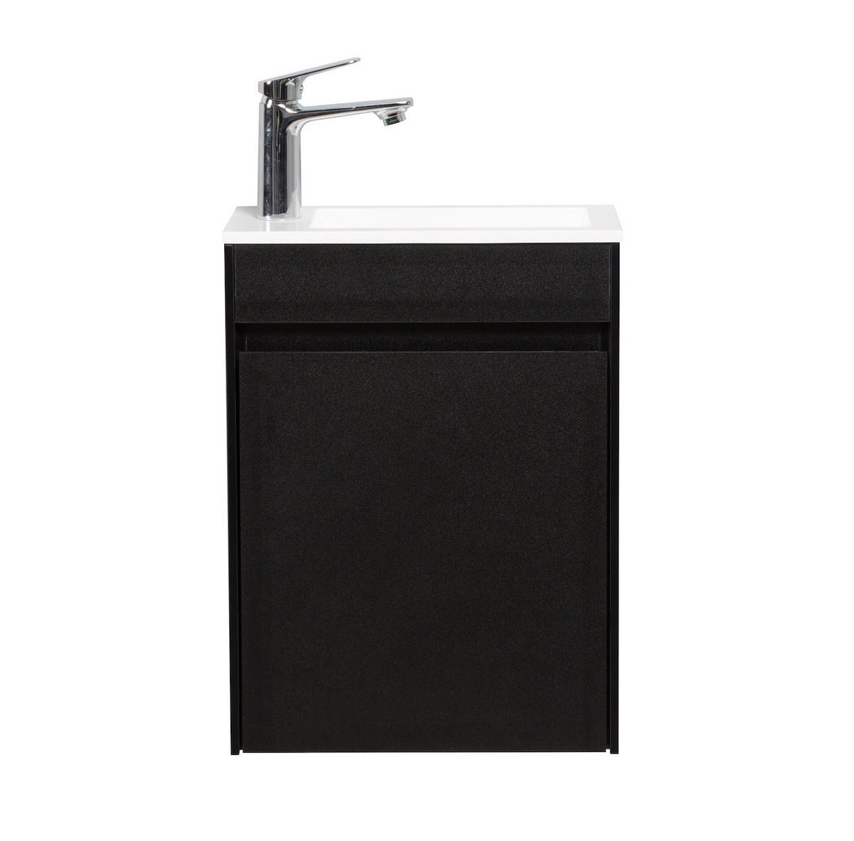 GÄSTE-WC-MÖBELSET Sinta 2 Teile Schwarz Holz - 40 x 22 x 54 cm - Schwarz, Holz (40/54/22cm) - Badplaats