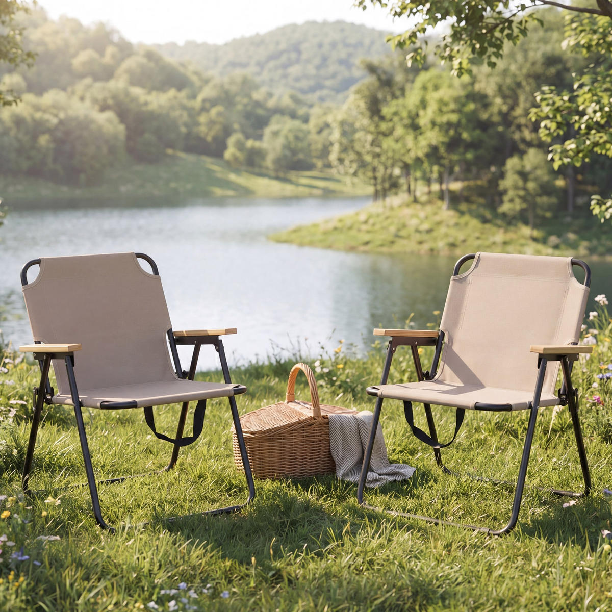 CAMPINGSTUHL Beige - Beige, Textil (57/71/57cm) - MCW