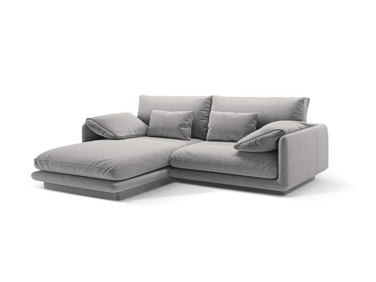 ECKSOFA links Torino aus strukturiertem Stoff hellgrau 3 Sitzplätze - Hellgrau, Textil (170/220cm) - Micadoni