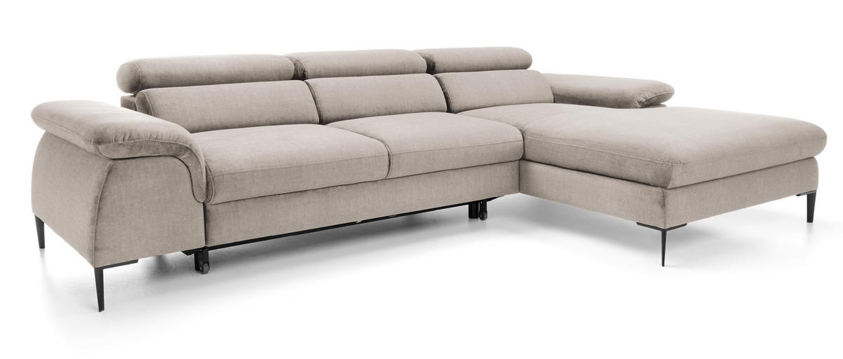 ECKSOFA L-Form 290 cm Amaro M mit Schlaffunktion, Rechts, Beige - Beige, Holz (182/288cm) - Emporius