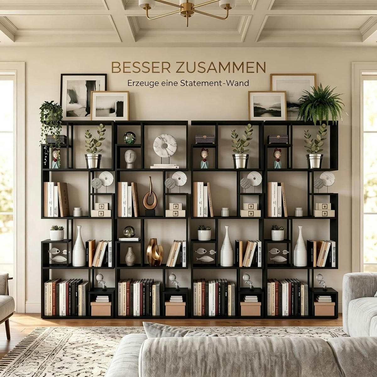 REGAL Manora Schwarz 60 x 24 x 174 cm - Schwarz, Holzwerkstoff (60/174/24cm)